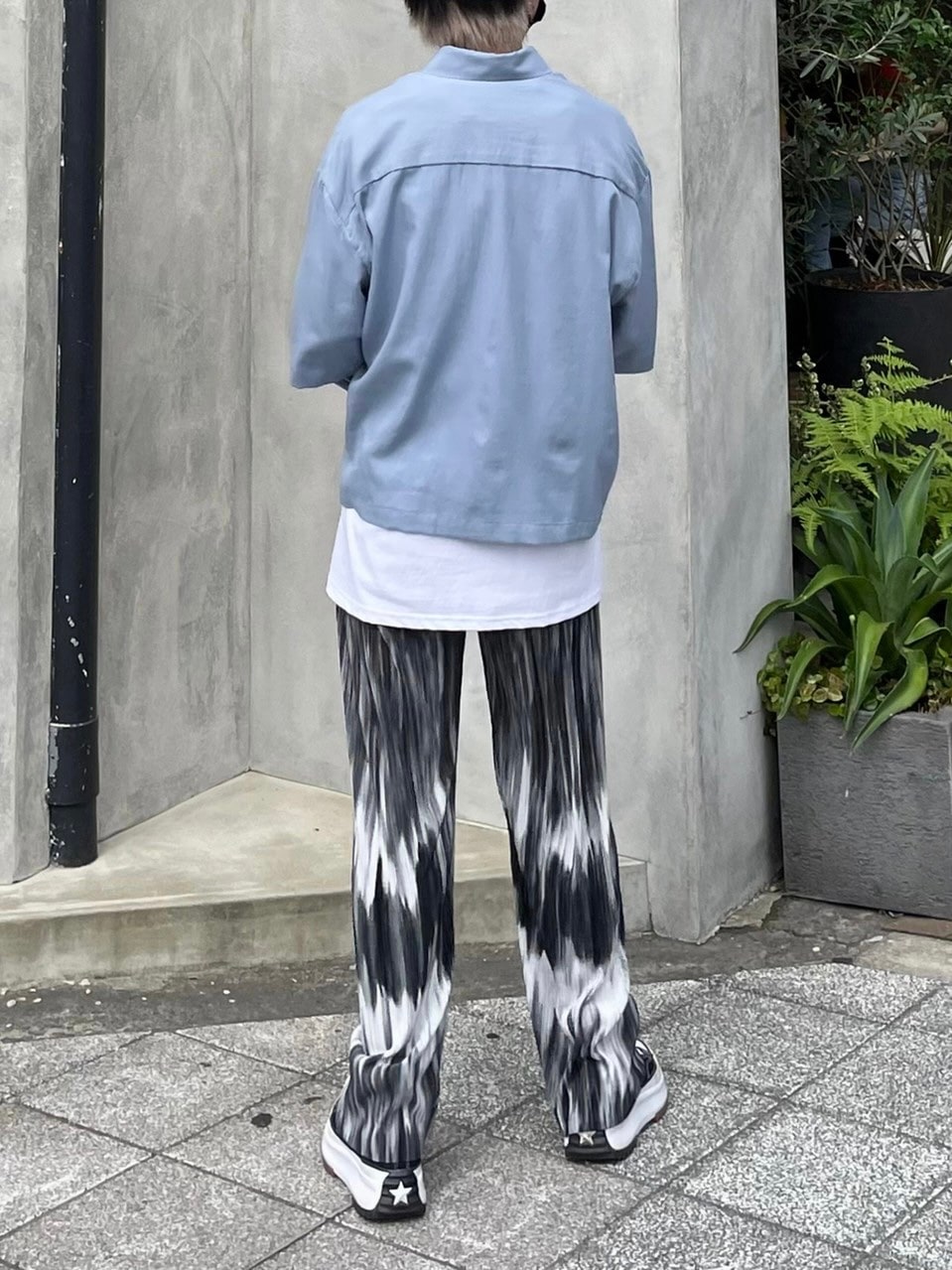 受注制【Chikashitsu +】pattern pleats pants (2color)