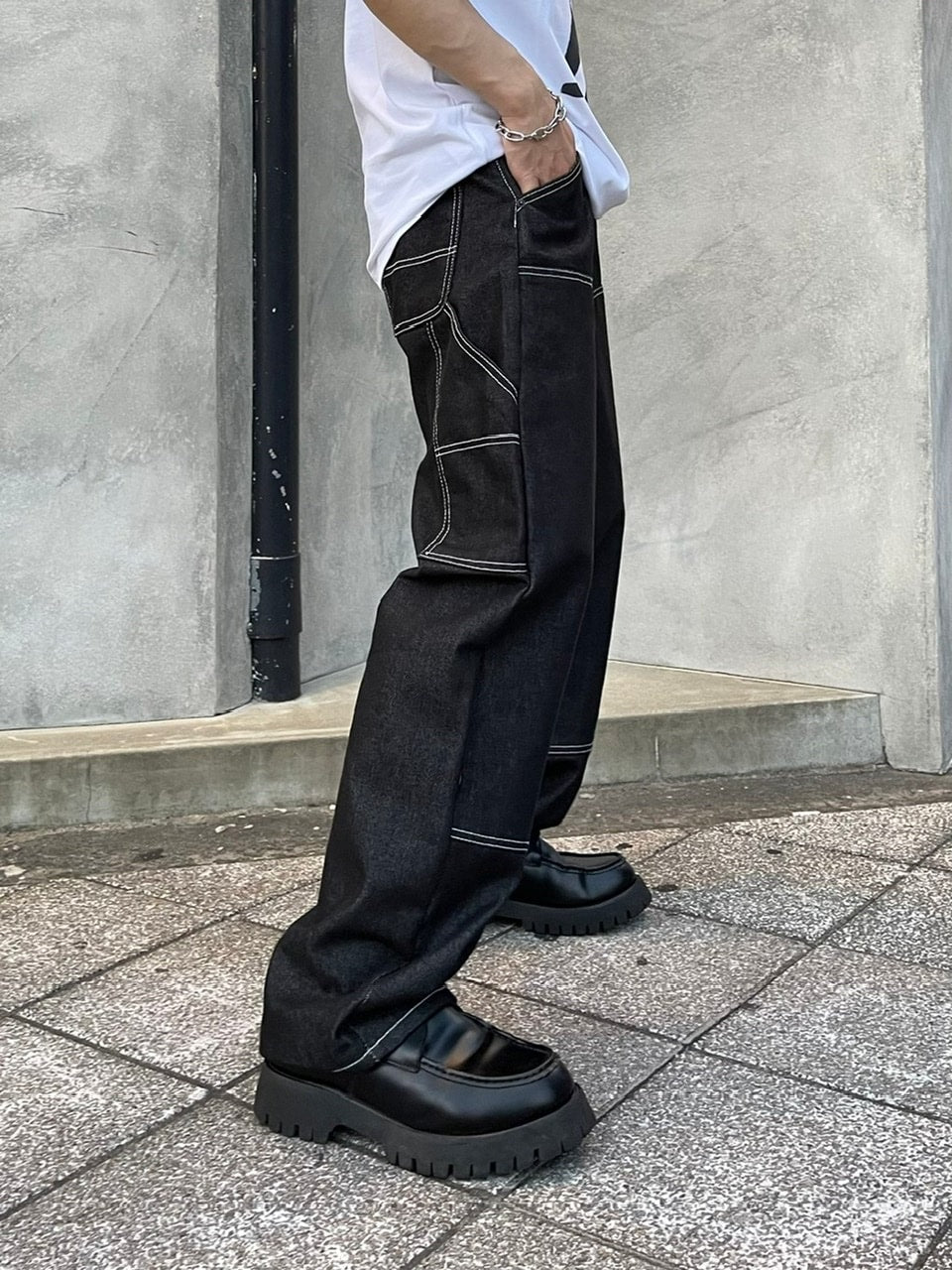 受注制【Chikashitsu +】stitch painter pants