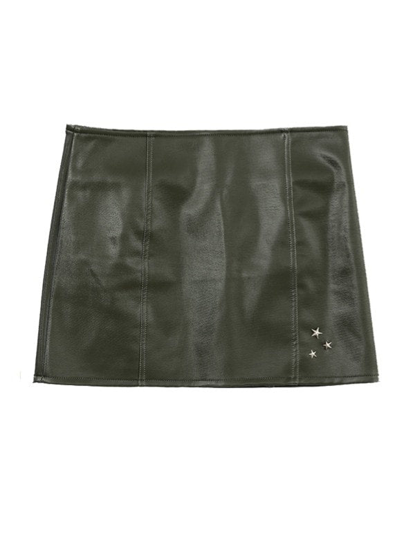 【runningHIGH】ENAMEL LEATHER MINI SKIRT