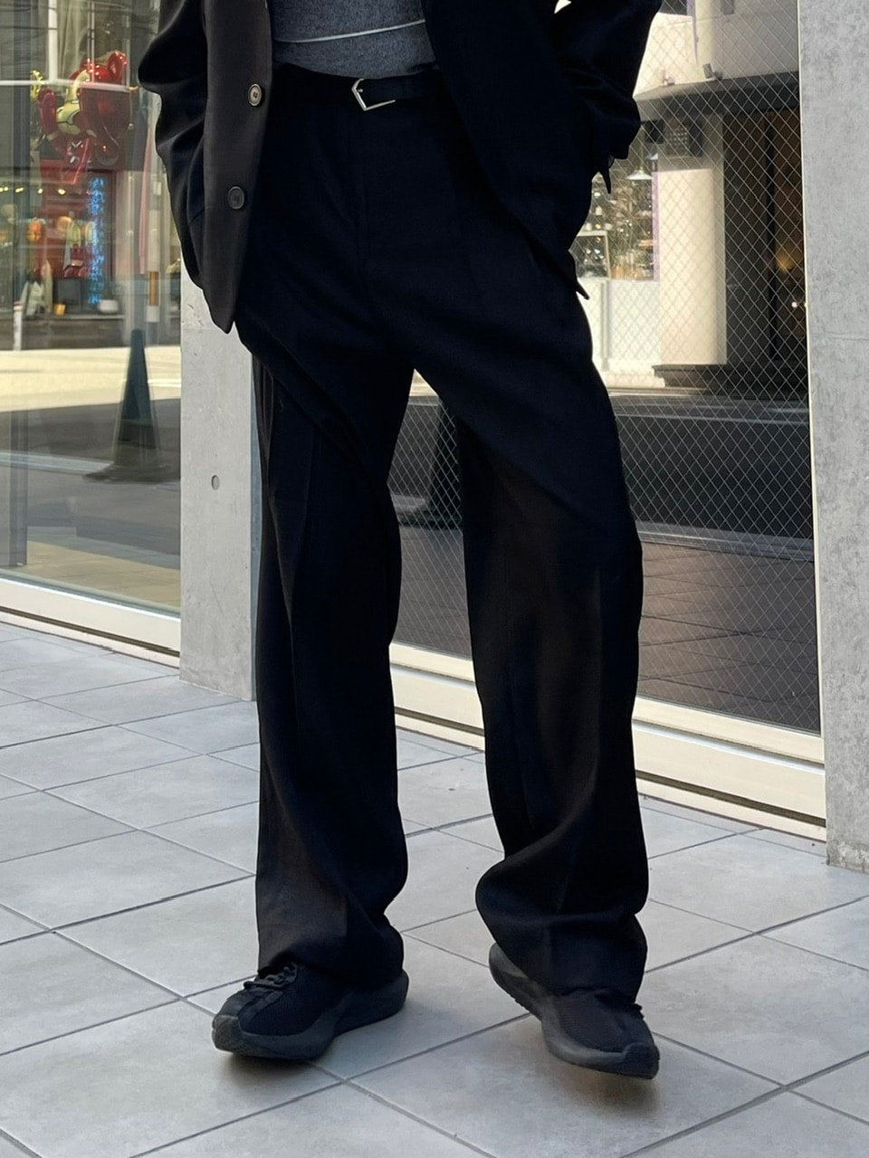 受注制【Chikashitsu +】set up tuck slacks (3color)