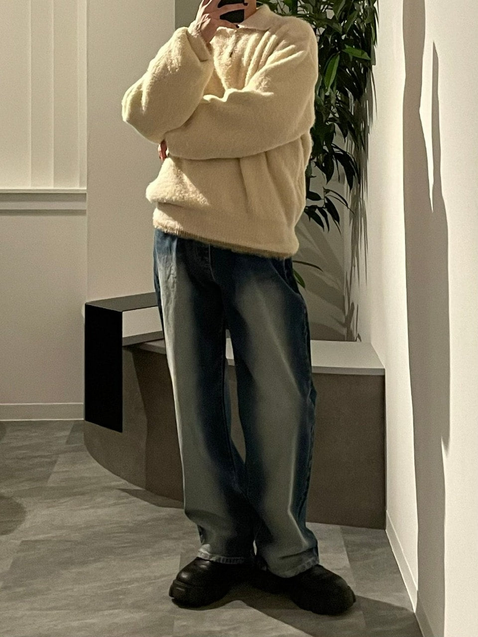 【Chikashitsu +】vintage wash denim pants (2color) / 【チカシツプラス】ヴィンテージウォッシュデニムパンツ