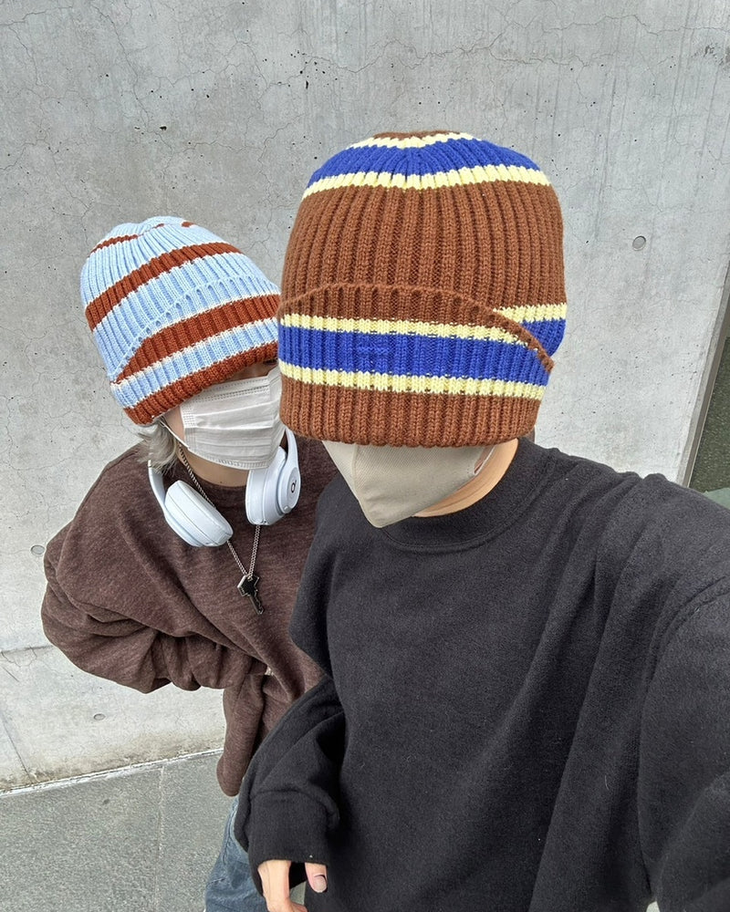 受注制【Chikashitsu +】border beanie (7color)