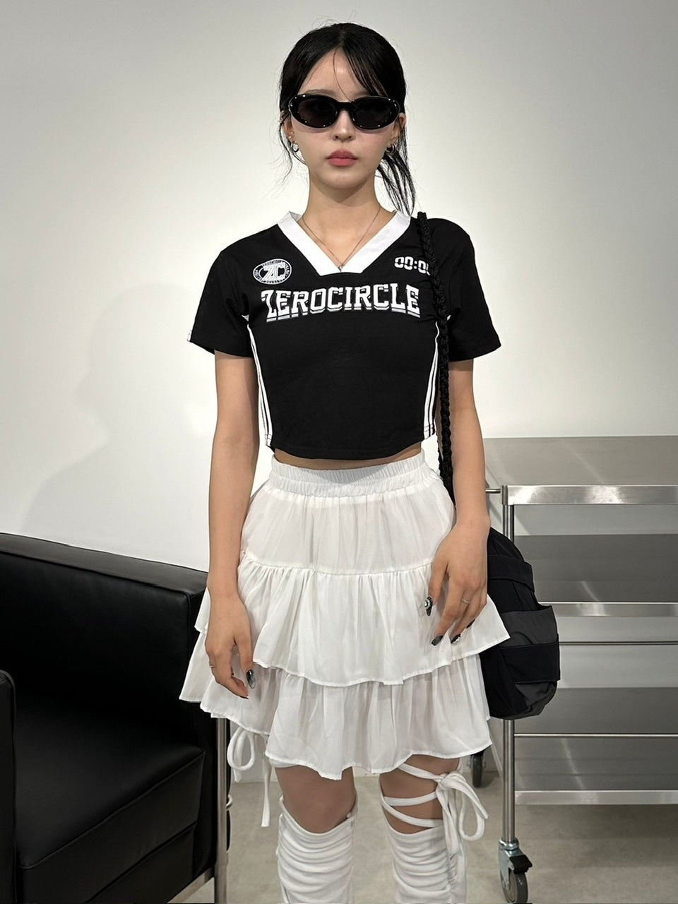 【Never mind the XU】frill skirt (2color)