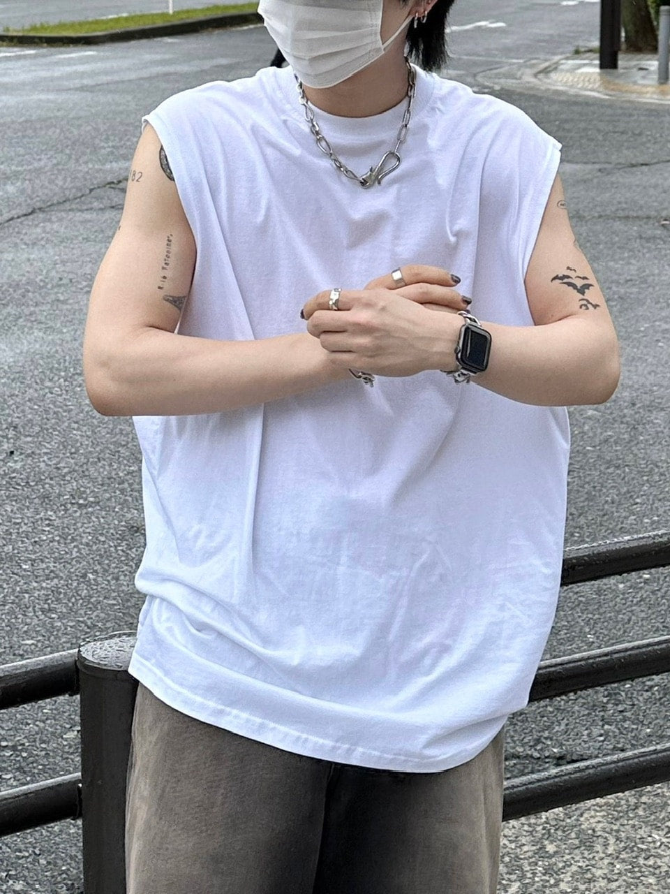 受注制【Chikashitsu +】basic cotton sleeveless (5color)