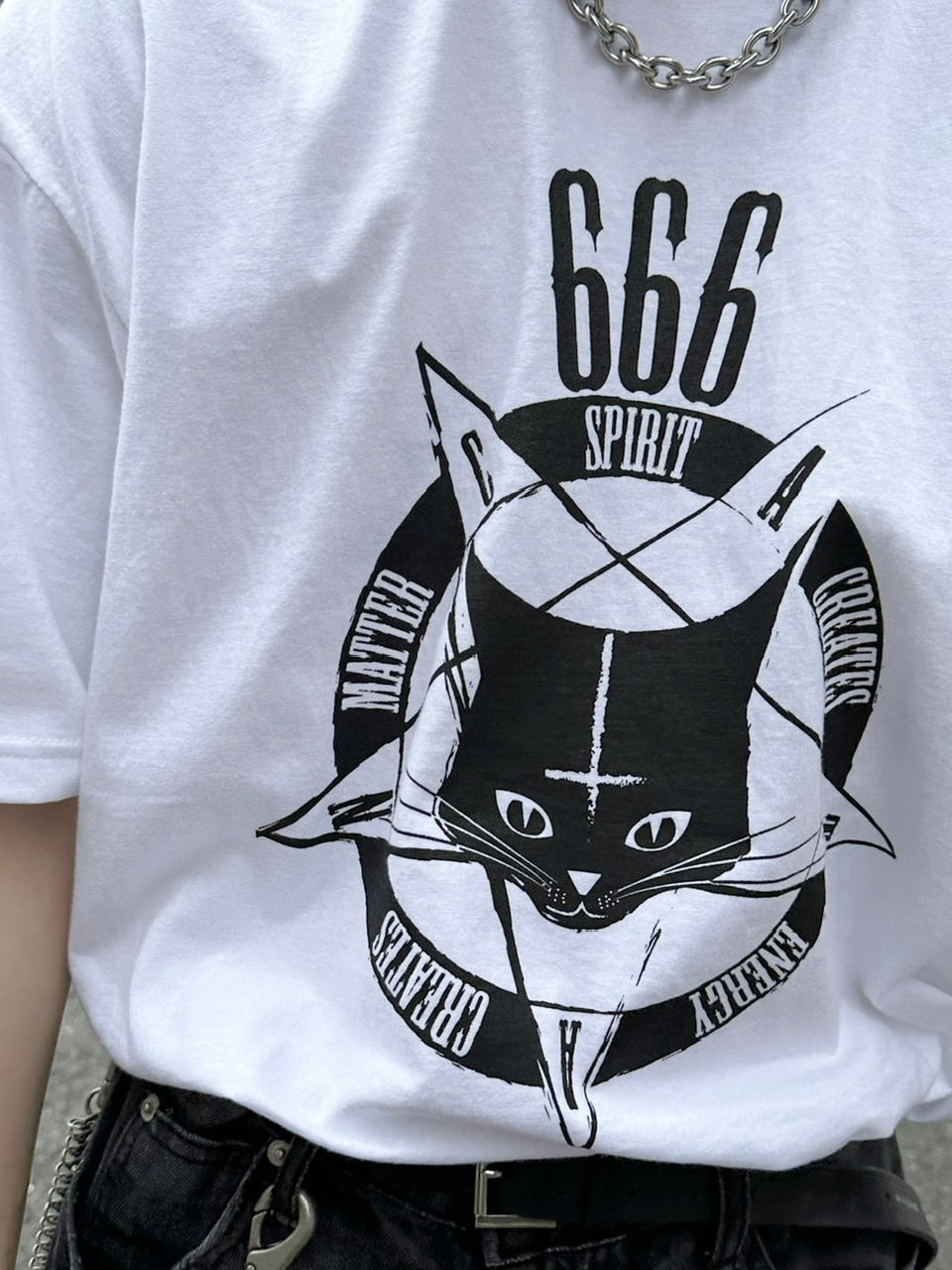 大阪店WEB限定【Chikashitsu +】oversized cats t-shirt (2color)