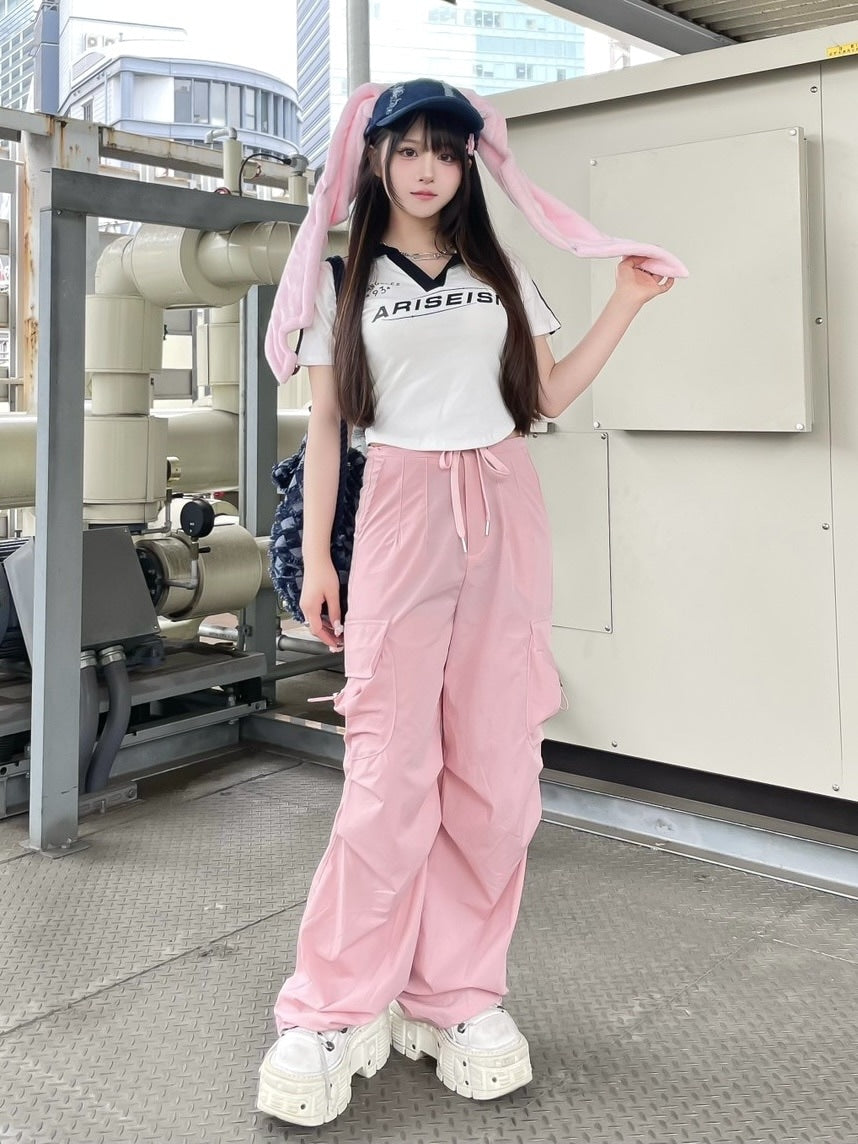 受注制【Never mind the XU】lettering collar short sleeve tee (2color)