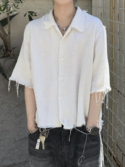 大阪店WEB限定受注制【Chikashitsu +】tweed cropped shirt (2color)