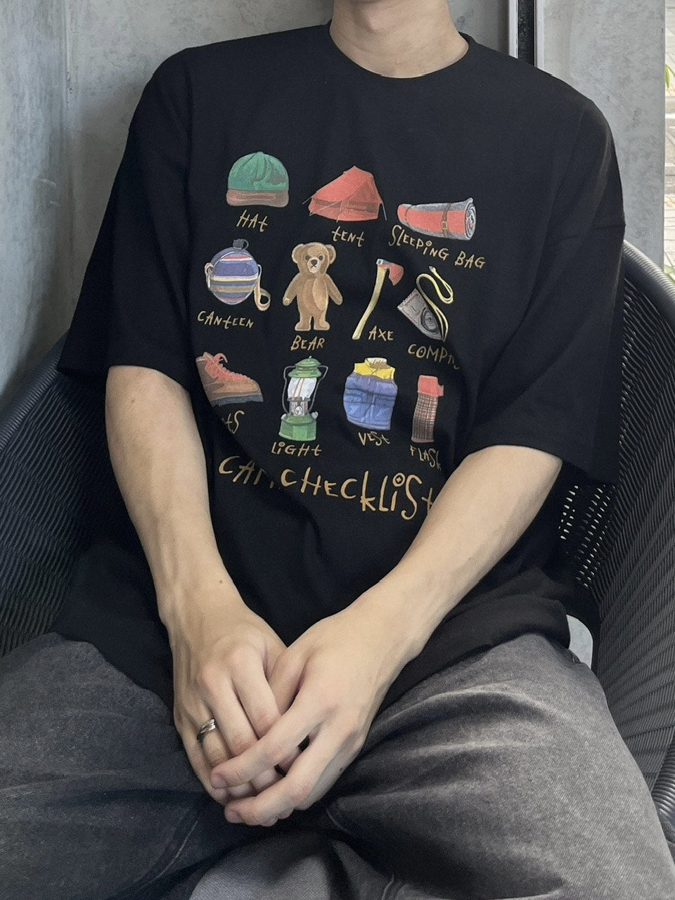 受注制【youll】camp check list tee (3color)