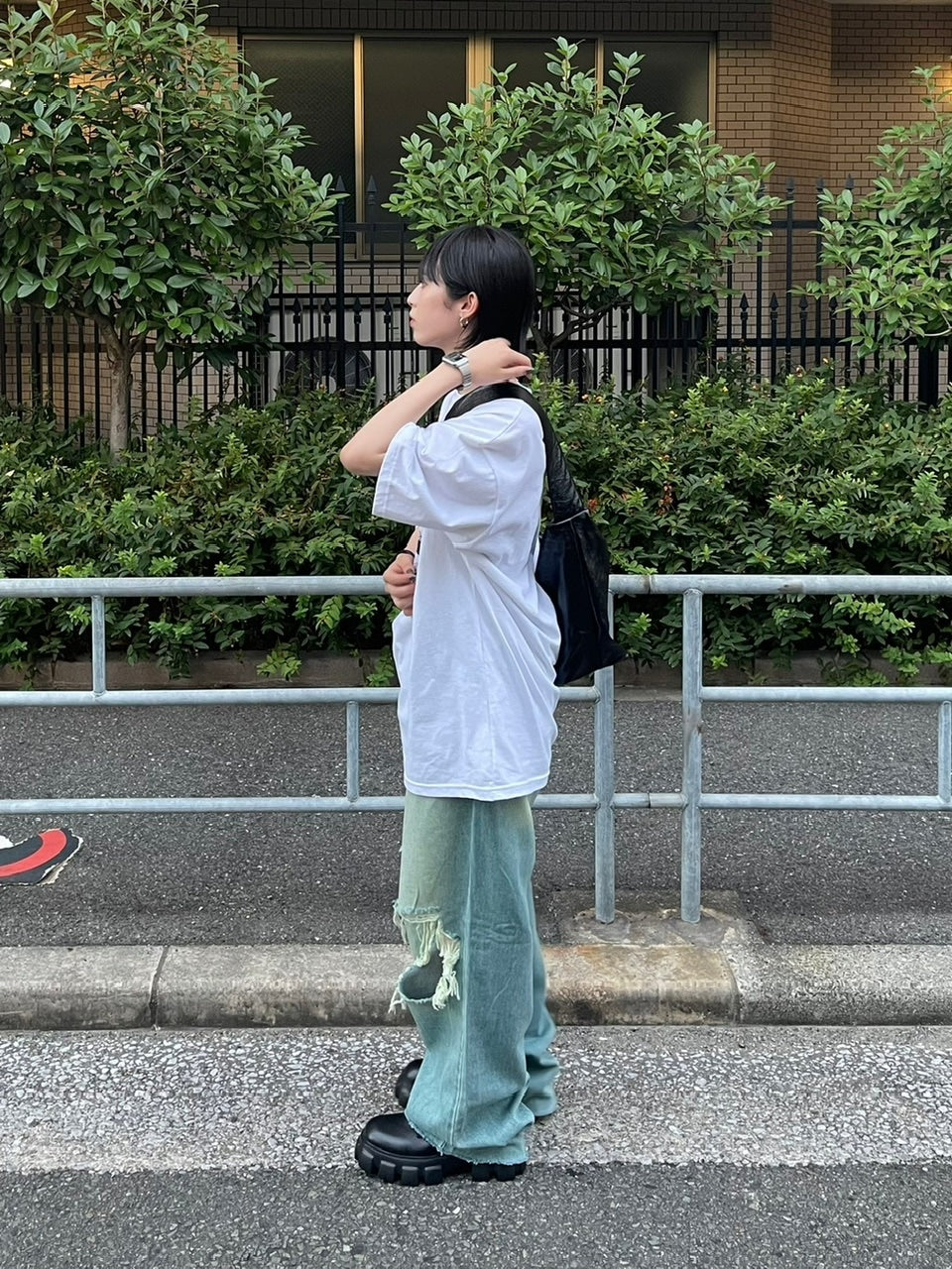 大阪店WEB限定【Chikashitsu +】vintage crash denim pants (2color)