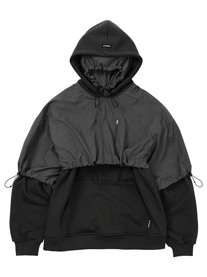 【AJOBYAJO】Layered Nylon Hoodie / 【アジョバイアジョ】レイヤードナイロンフード長袖パーカー