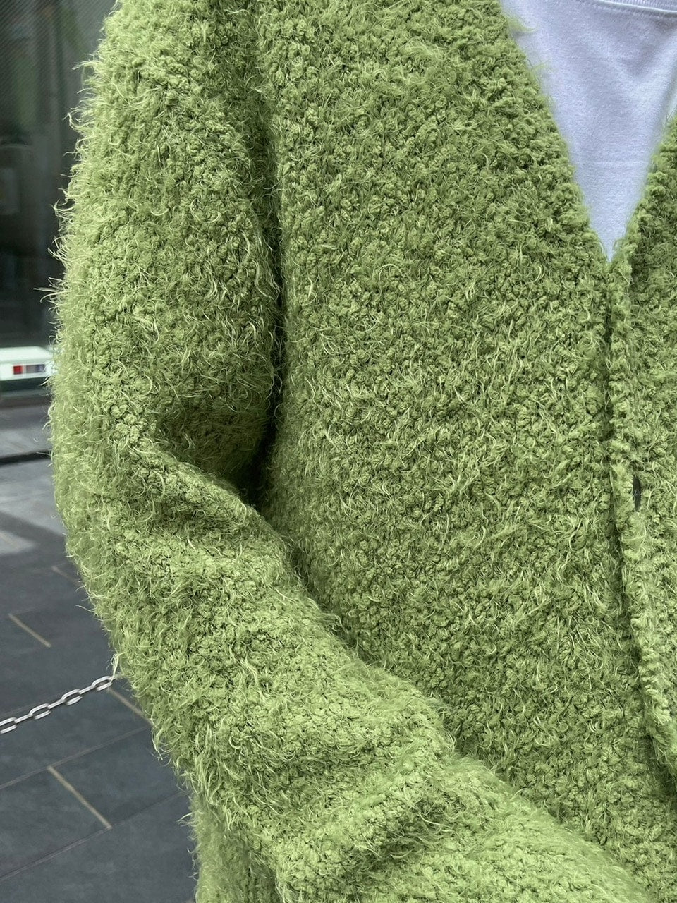 受注制【Chikashitsu +】bookle hairly cardigan (3color) / 【チカシツプラス】バックルヘアリー長袖カーディガン