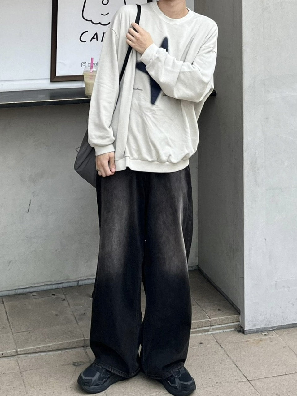 【youll】sparkle pigment sweat shirt (3color)