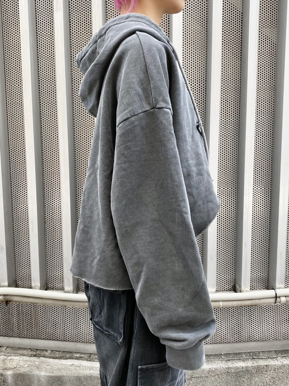 【Never mind the XU】star zip up crop hoodie (3color)