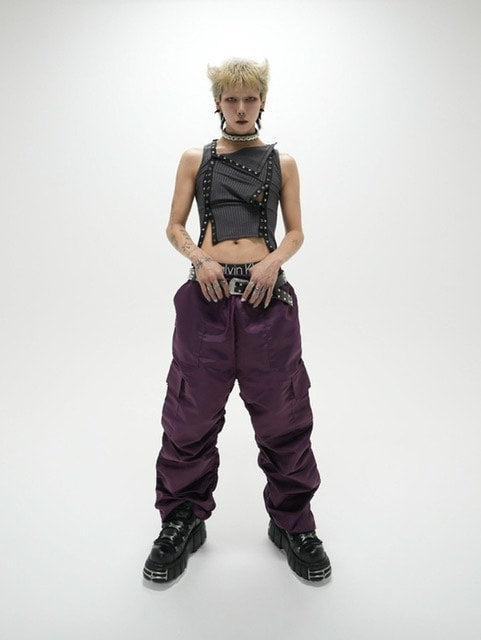 受注制【Never mind the XU】shirring jogger pants (2color)