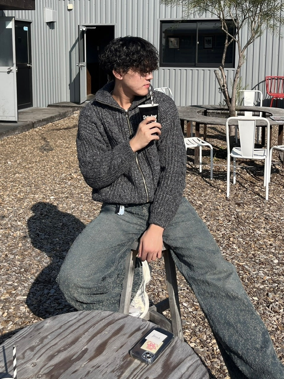 受注制【youll】zip up cable knit (5color)