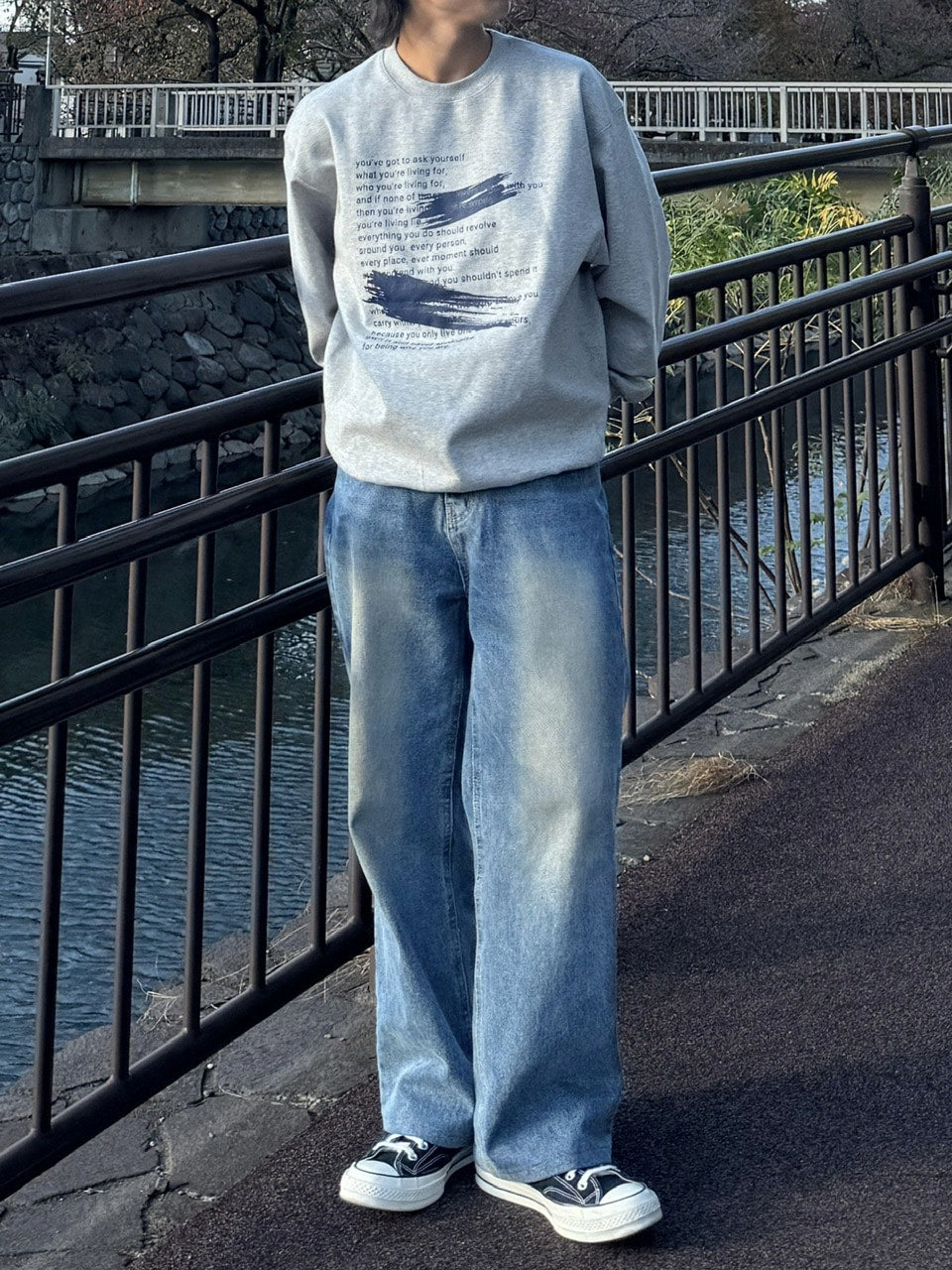 受注制【RENOL】lettering sweat shirt (4color)