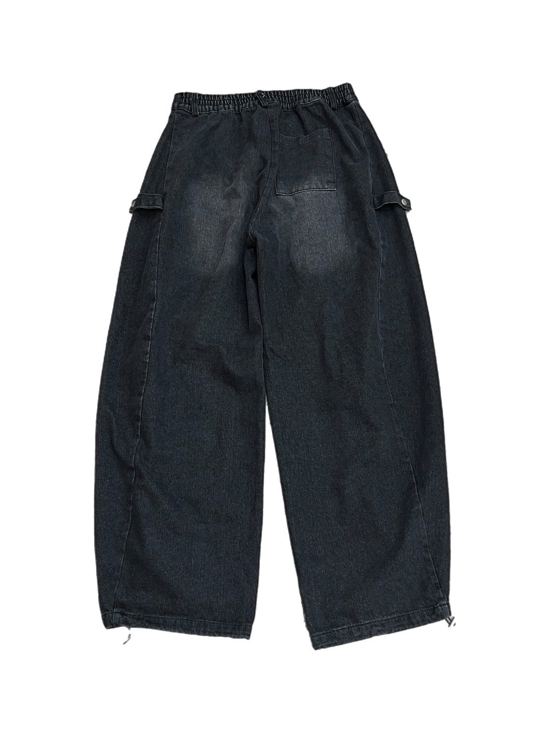 受注制【Chikashitsu +】side snap balloon denim pants (2color