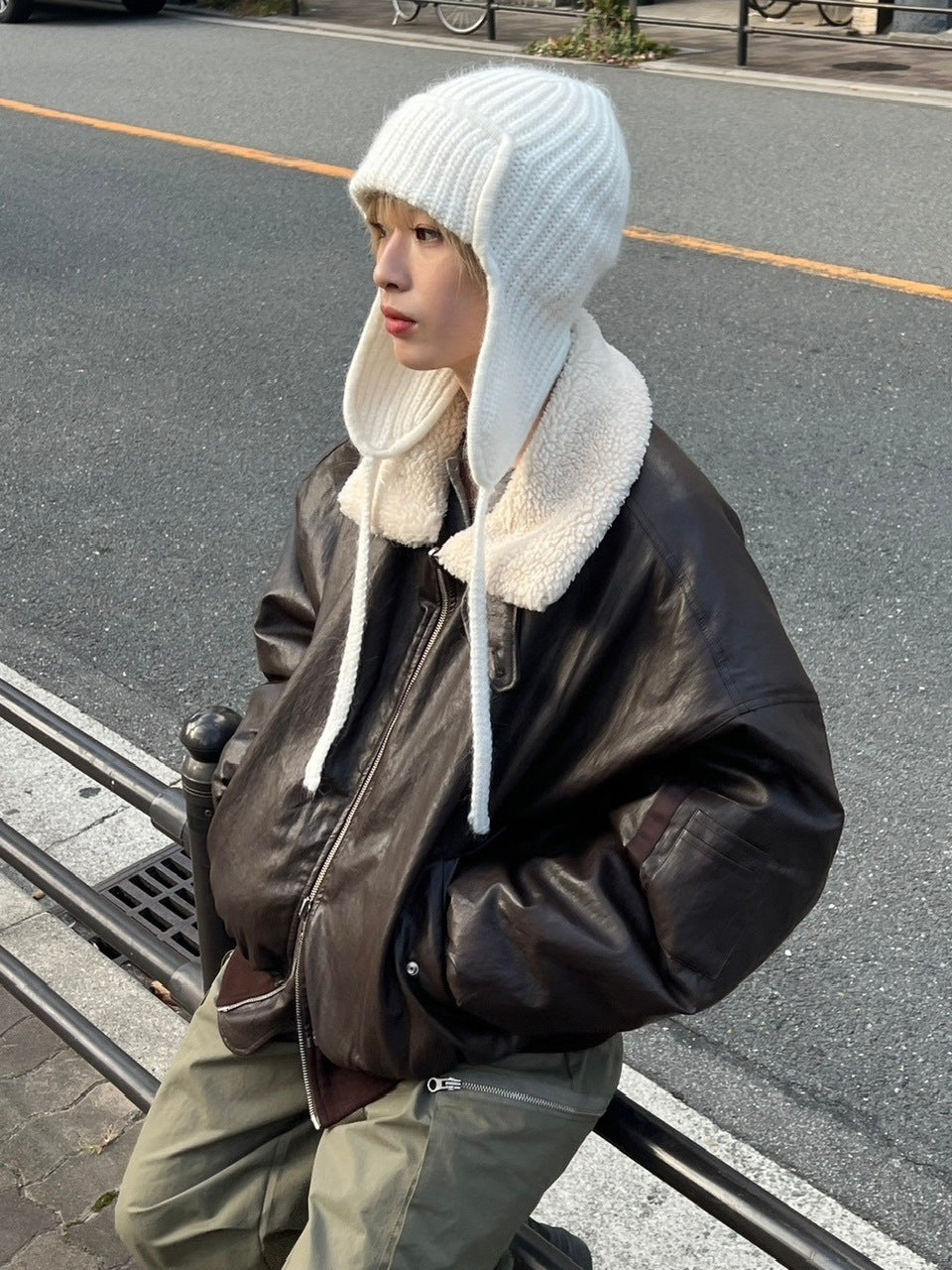Chikashitsu +】leather bomber mustang jacket (2color) – PRESSING