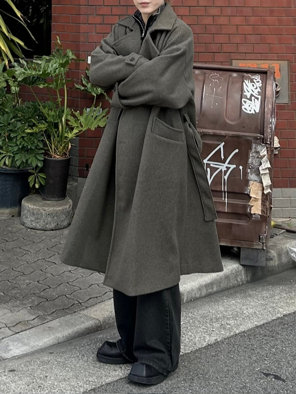 大阪店WEB限定【Chikashitsu +】oversized wool double coat (2color)