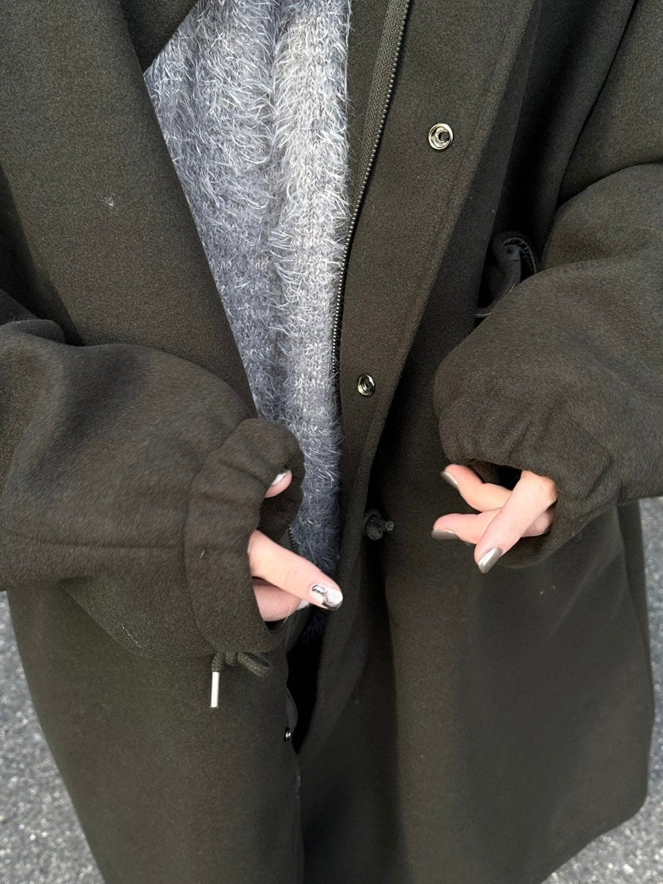 受注制【Chikashitsu +】high neck volume arm coat (2color)