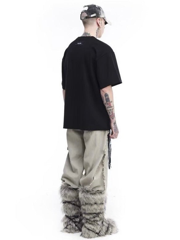 【BLR BLUER】Raw-edged Logo T-shirts