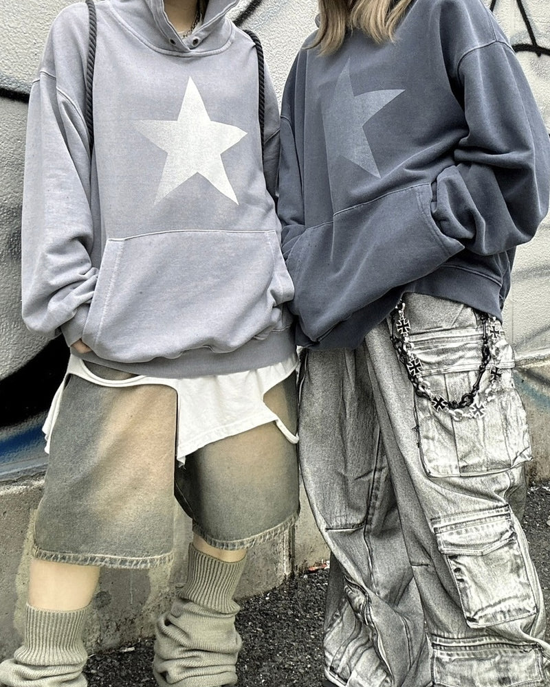 受注制【Never mind the XU】fade star hoodie (3color)