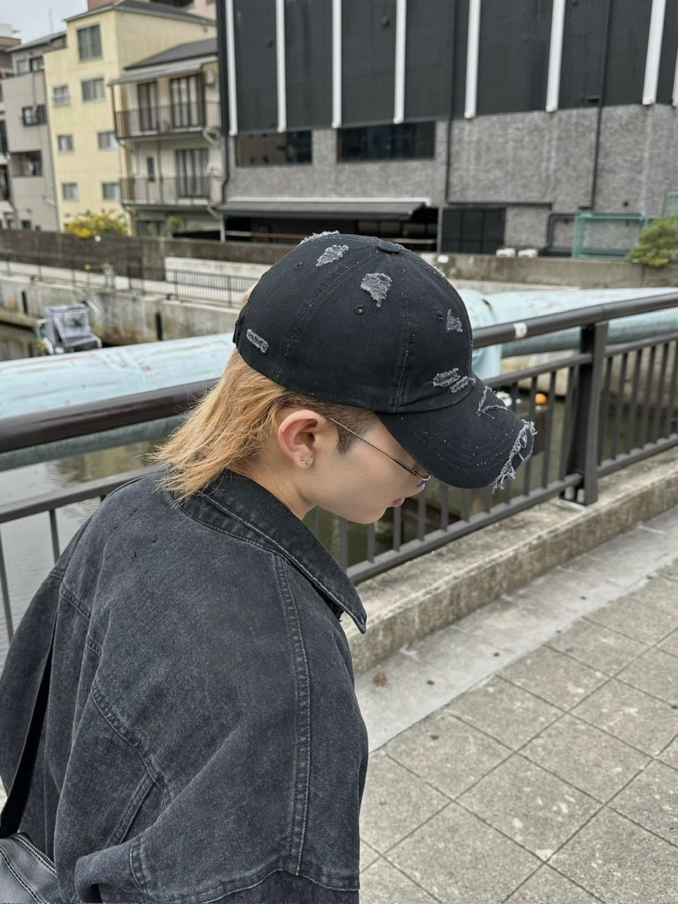 大阪店WEB限定受注制【Chikashitsu +】vintage damage cap (2color)