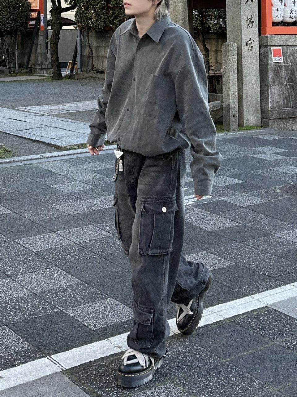 大阪店WEB限定受注制【Chikashitsu +】pigment draw code shirt (2color)