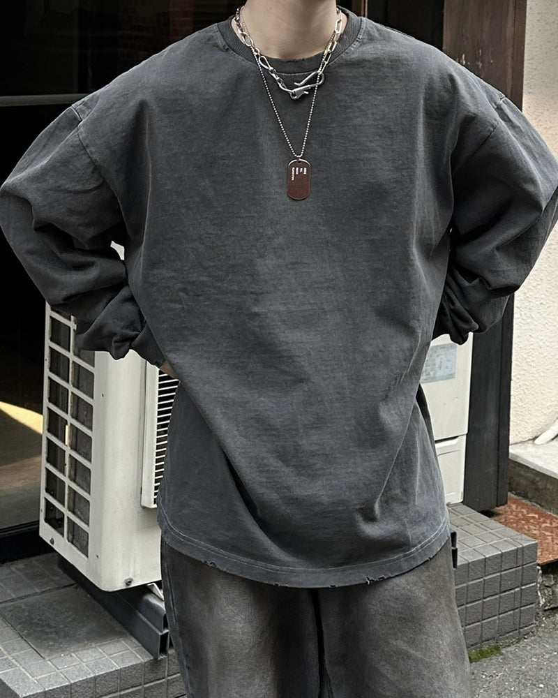 大阪店WEB限定受注制【Chikashitsu +】pigment long sleeve (2color)