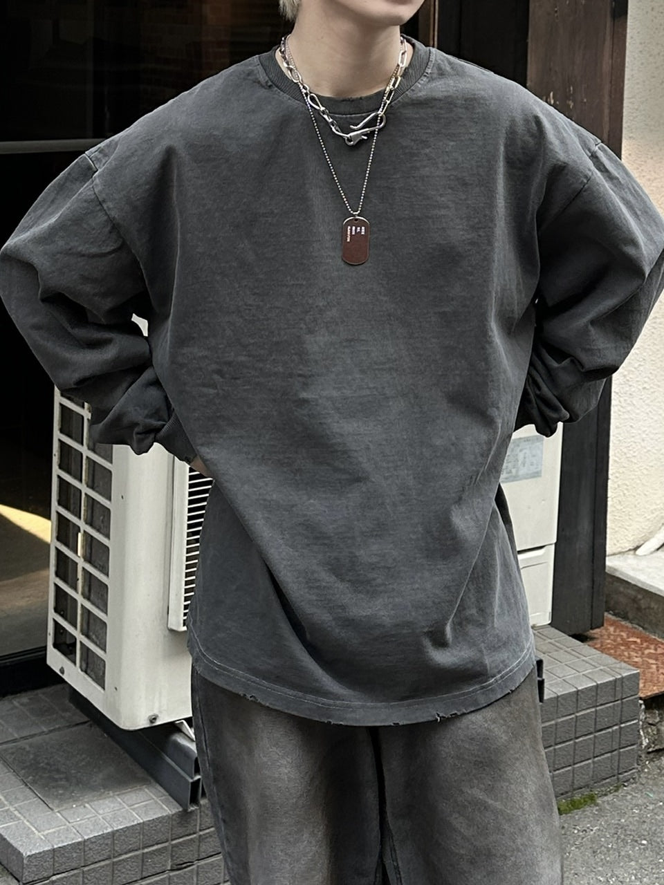 大阪店WEB限定受注制【Chikashitsu +】pigment long sleeve (2color)