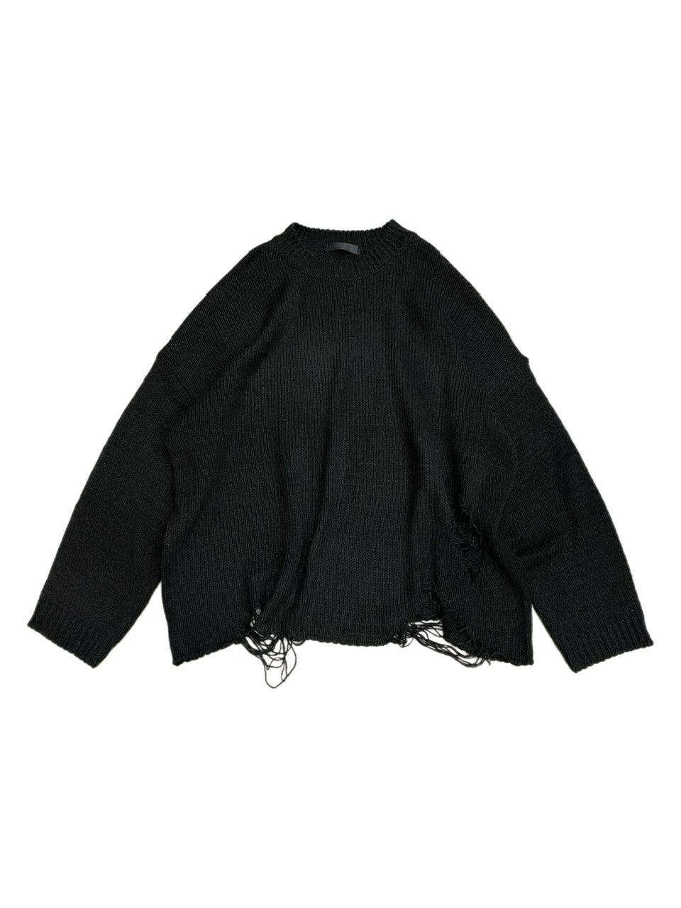 受注制【Chikashitsu +】oversized damage knit (2color) / 【チカシツプラス】オーバーサイズダメージ長袖ニット