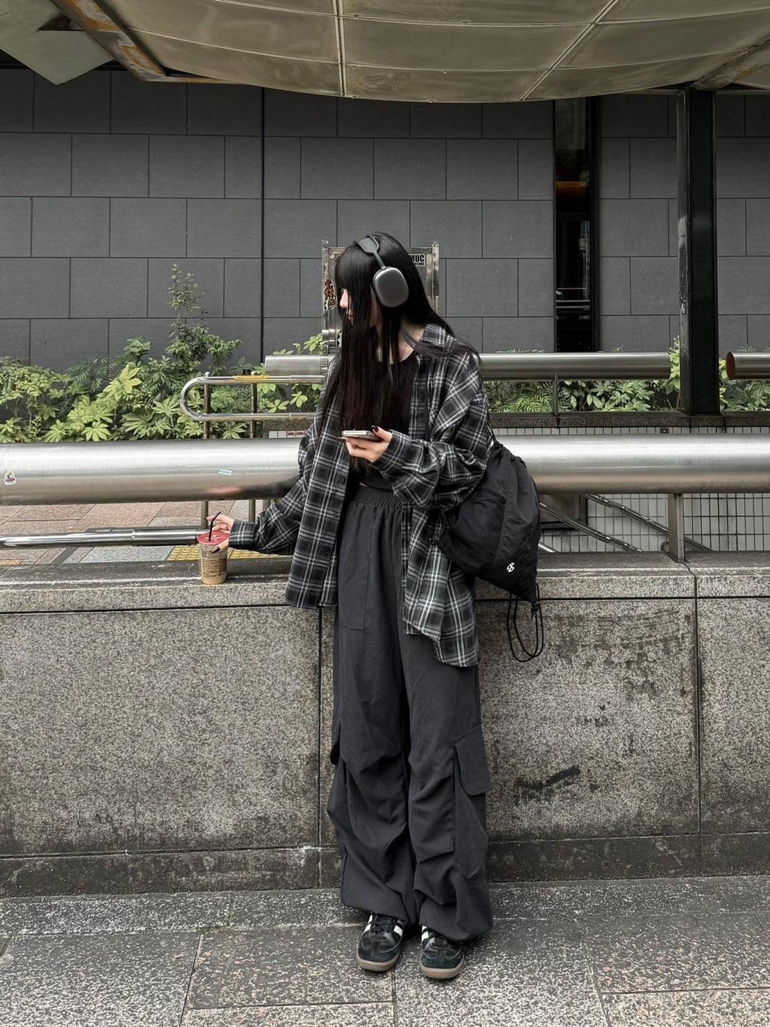 受注制【Chikashitsu +】oversized check shirt