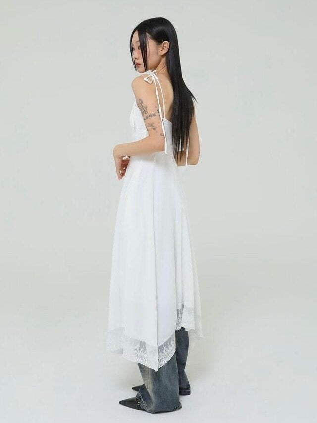 【Uglyshadow】LACE RIBBON SLEEVELESS DRESS