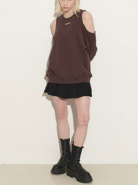 【ROCK CAKE】Open Shoulder Sweatshirt