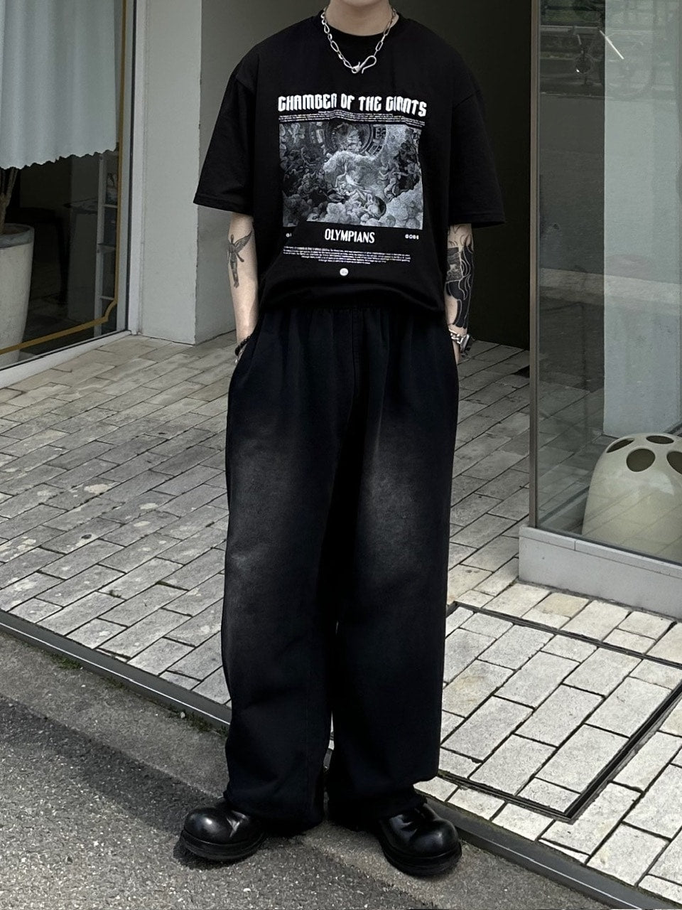 大阪店WEB限定【Chikashitsu +】oversized olympos t-shirt (2color)
