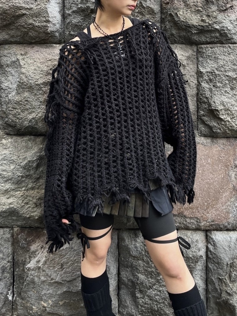 受注制【Never mind the XU】ribbon half leggings (3color)