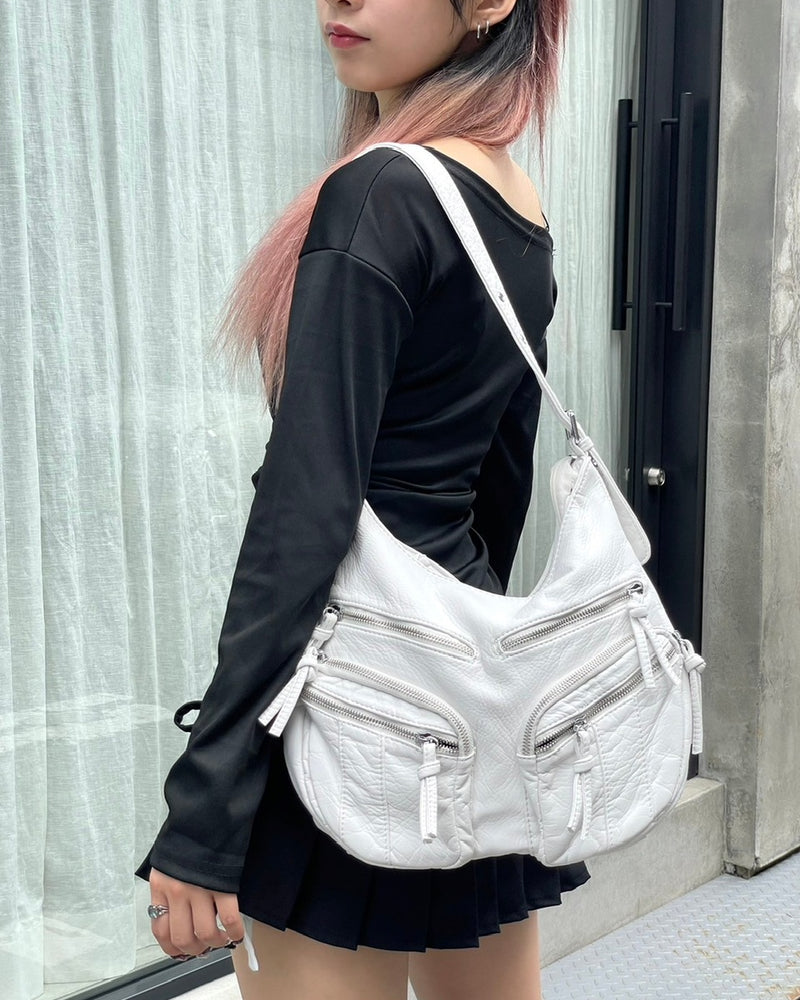 受注制【Never mind the XU】leather shoulder bag (2color) / 【ネバーマインドザエックスユー】レザーショルダーバッグ