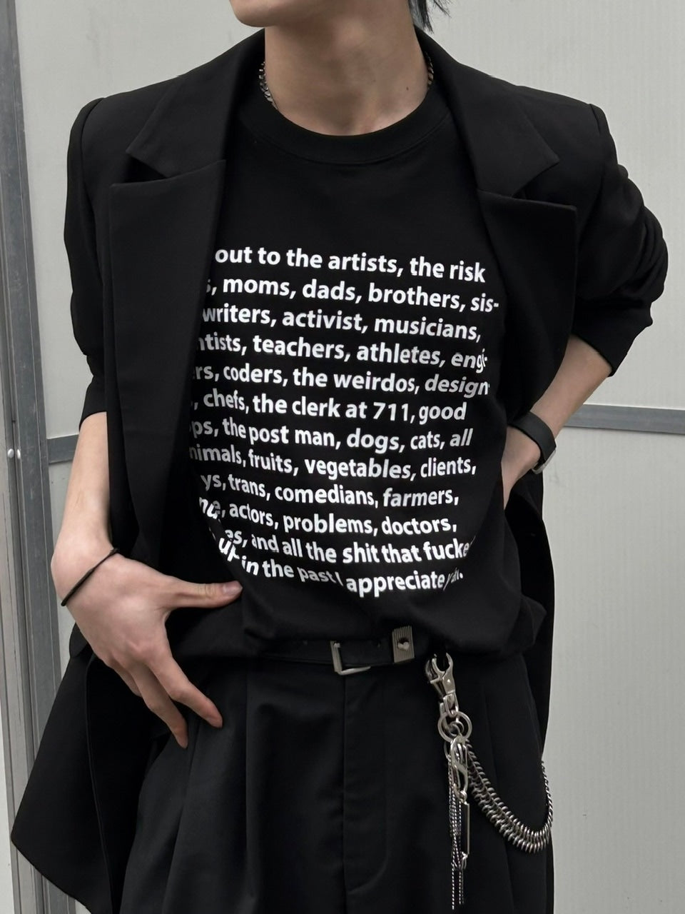 受注制【Chikashitsu +】logo lettering t-shirt (2color) / 【チカシツプラス】ロゴレタリングプリント半袖Tシャツ