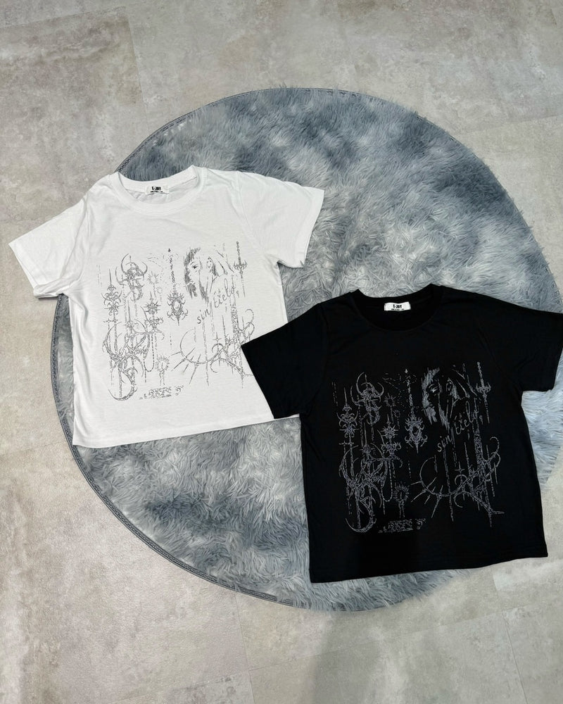 受注制【nmtc +】tattoo crop tee 2(2color)