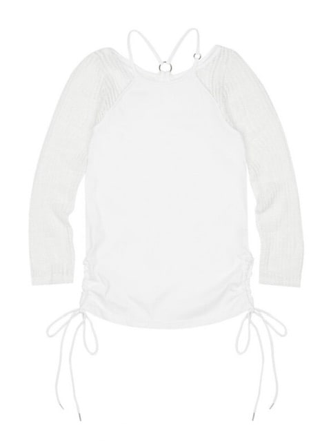 【NOT KNOWING】Net Sleeve Neck Strap O-Ring Top