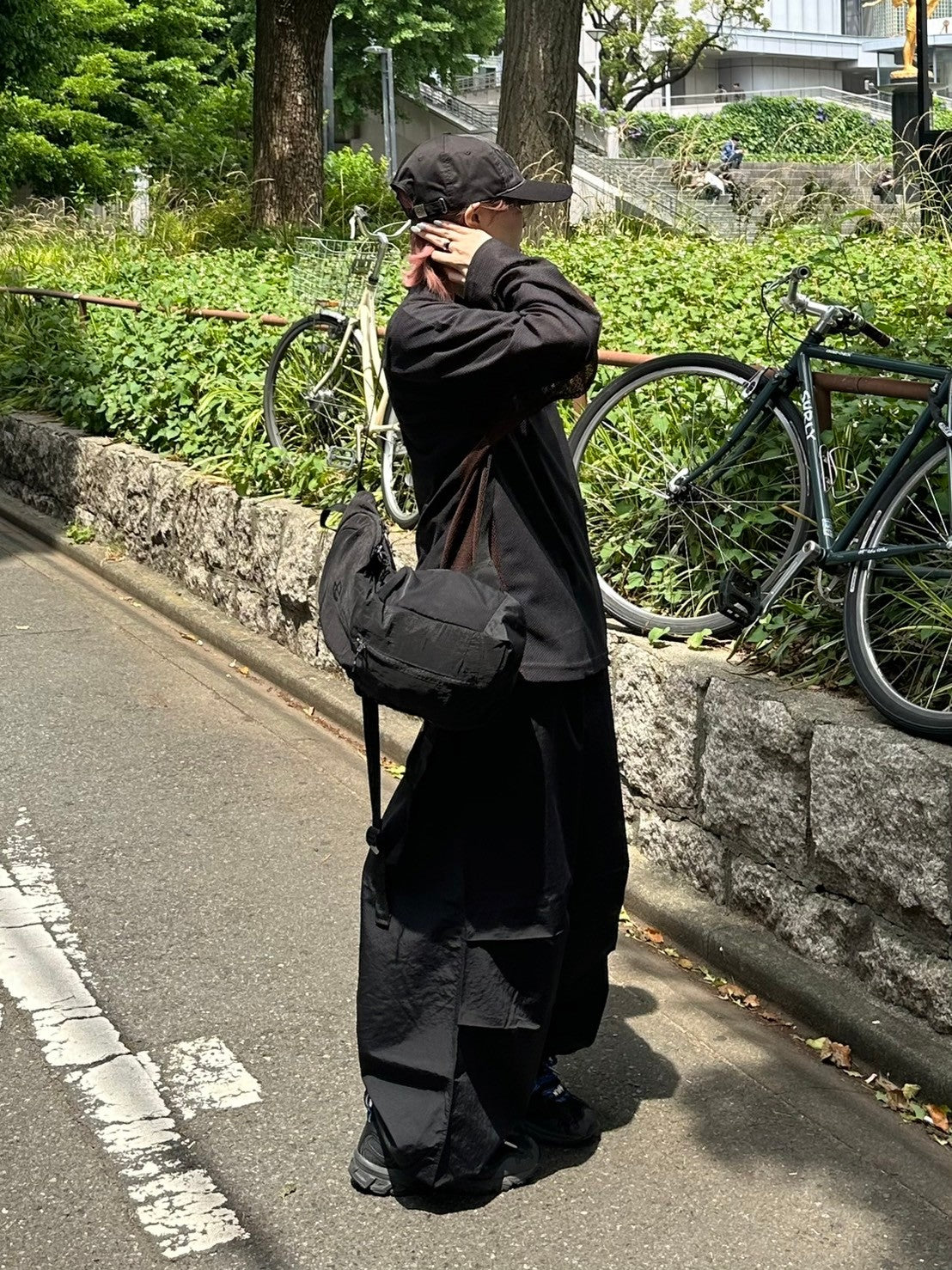 受注制【Chikashitsu +】side pattern mesh long sleeve