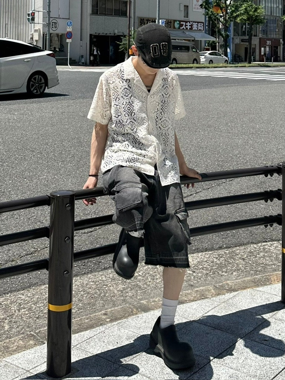 大阪店WEB限定受注制【Chikashitsu +】multi pocket denim half pants (2color)