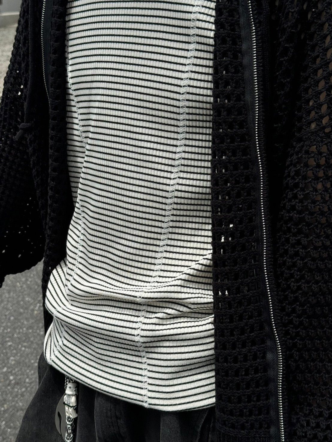 受注制【Chikashitsu +】border stitch rib sleeveless (2color) / 【チカシツプラス】ボーダーステッチリブタンクトップ