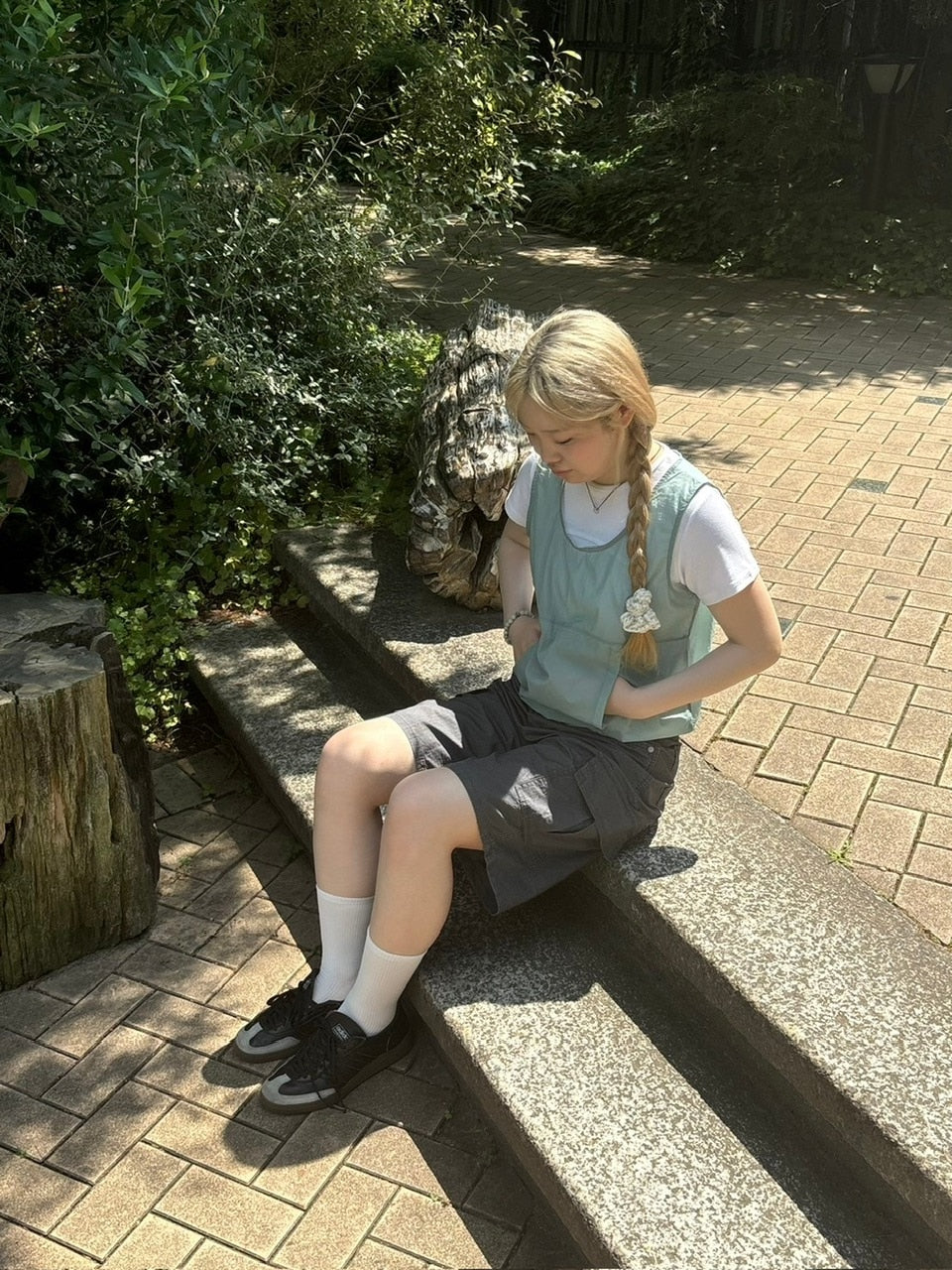 受注制【OaKS】nylon cropped vest (3color)