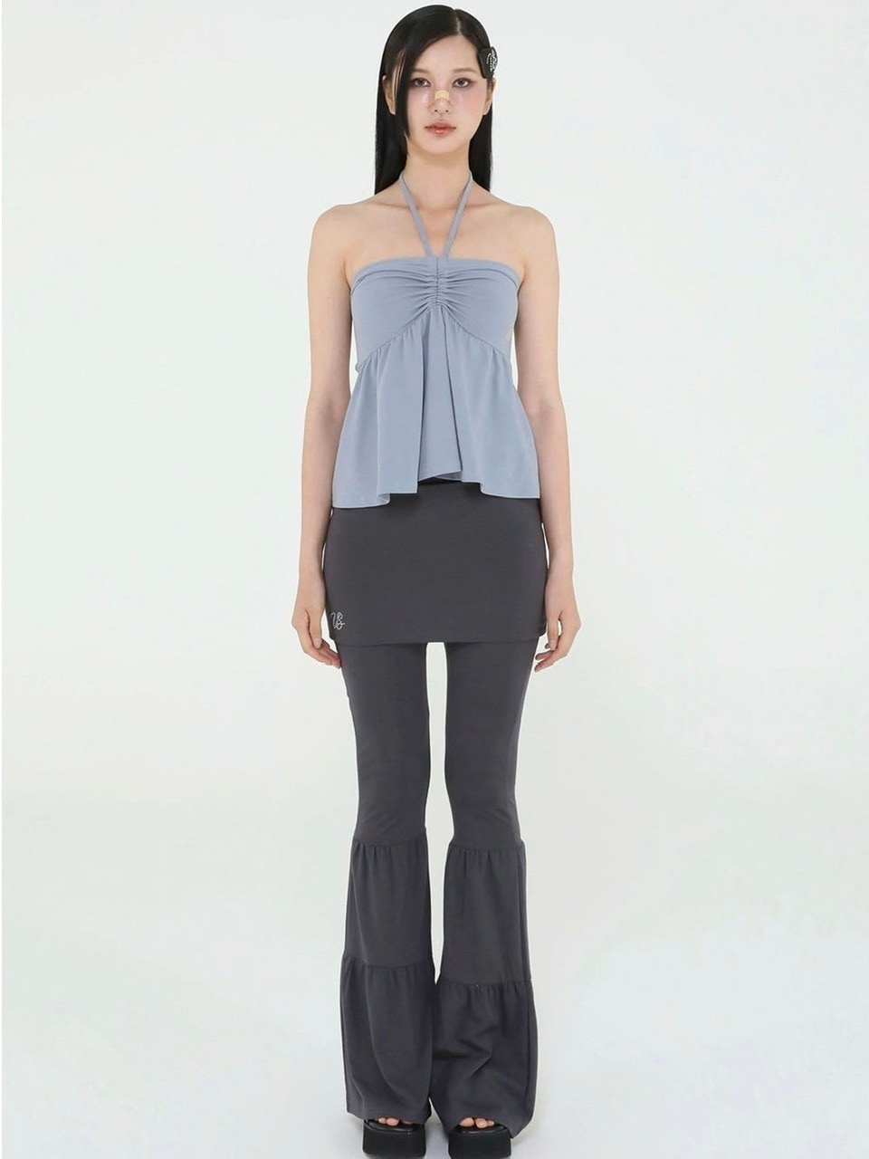 【Uglyshadow】BEADS TUNNEL SLEEVELESS / 【アグリーシャドウ】ビーズホルターネックキャミソールチュニック