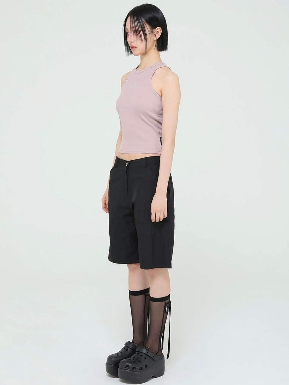 【Uglyshadow】BEADS MANGO SLEEVELESS / 【アグリーシャドウ】ビーズシンプルタンクトップ