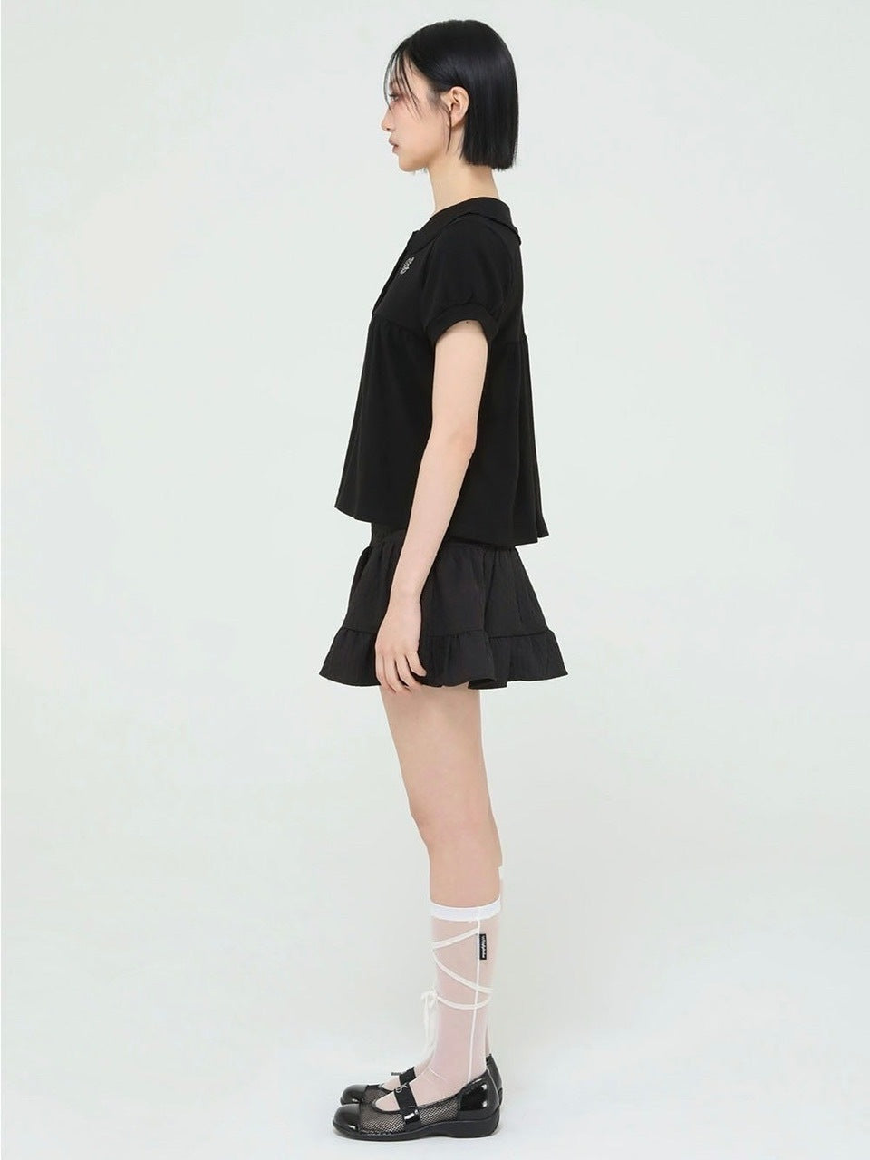 【Uglyshadow】BEADS CANCAN FLARE SKIRT