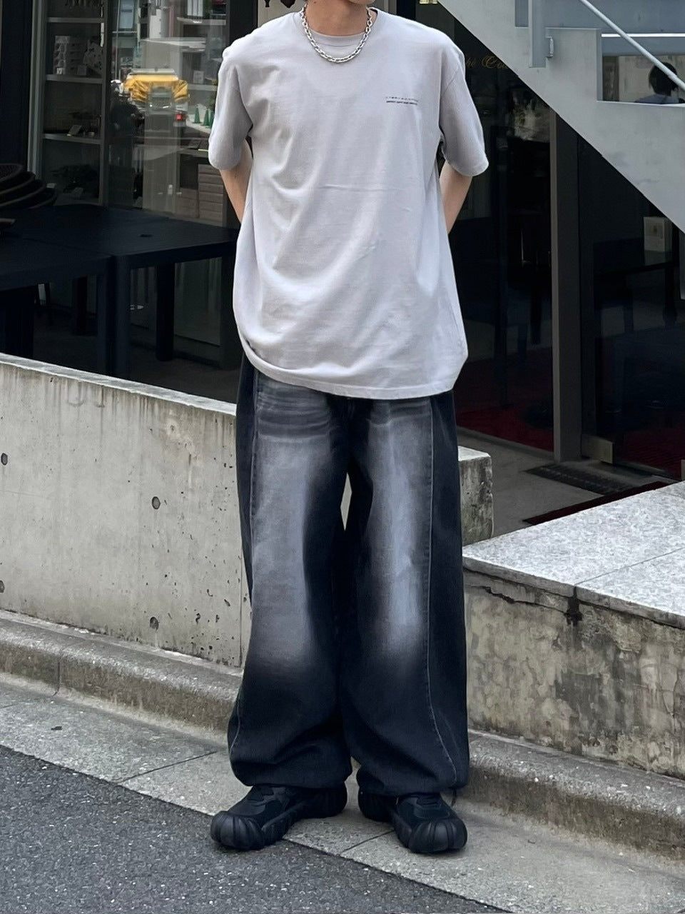 受注制【Chikashitsu +】nail back print t-shirt (3color)