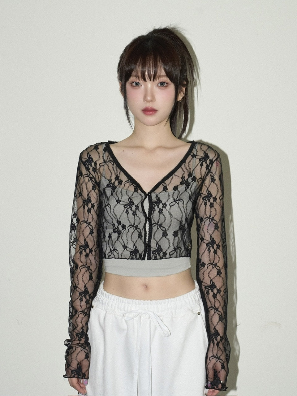 【CHERRYQUIRI】lace crop cd