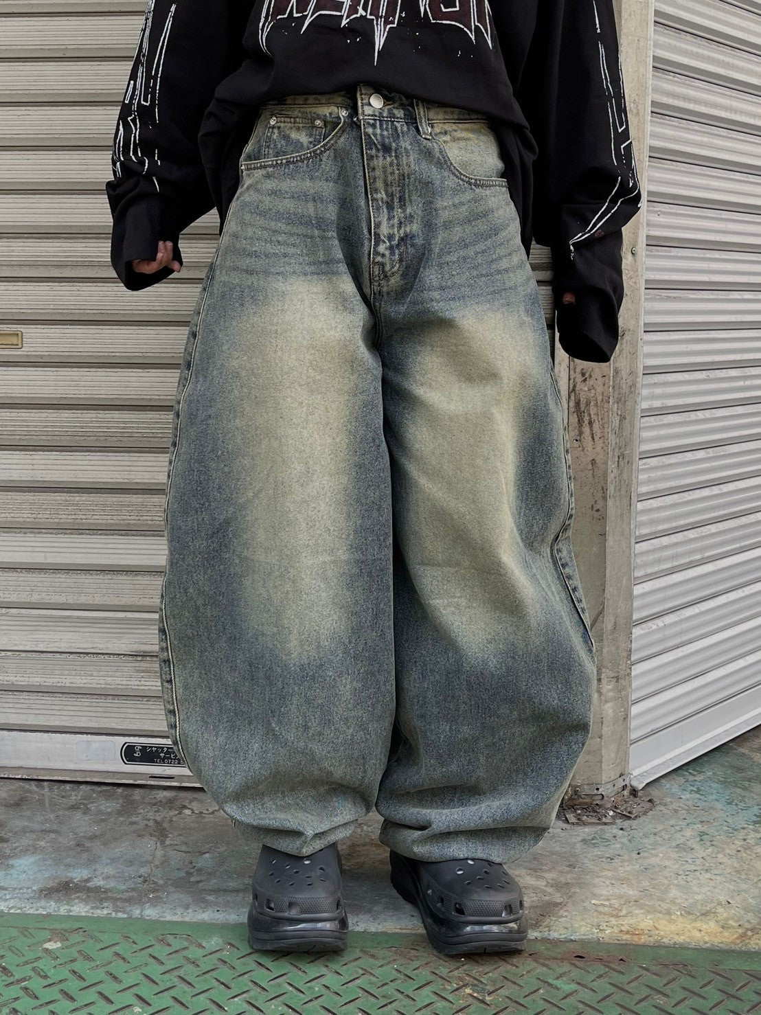 受注制【Chikashitsu +】super buggy denim pants (3color) / 【チカシツプラス】スーパーバギーデニムパンツ